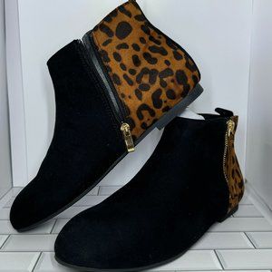 MaxMuxun Bootie Leapard print zip up Size 9.5